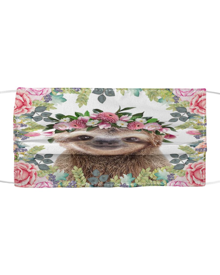Sloth flower face mask 1