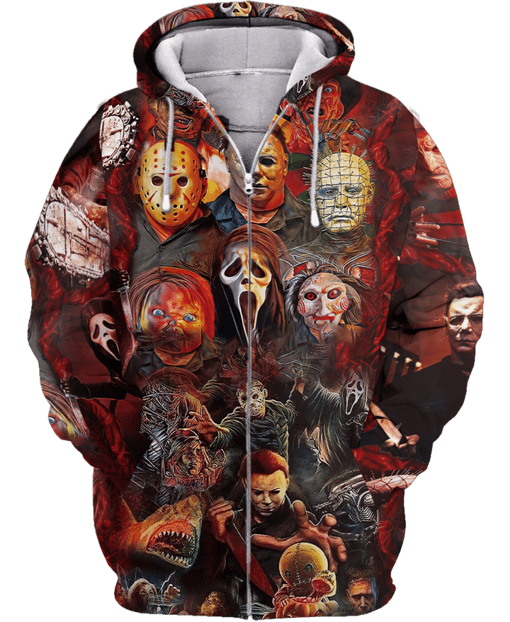 Horror life horror characters 3d all over printed shirt 3