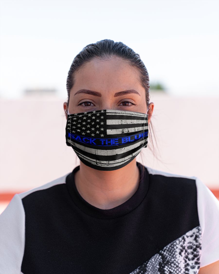 Back the blue american flag face mask