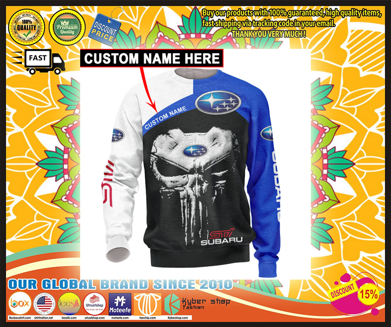Skull Subara 3d hoodie custom personalized name and long sleeve