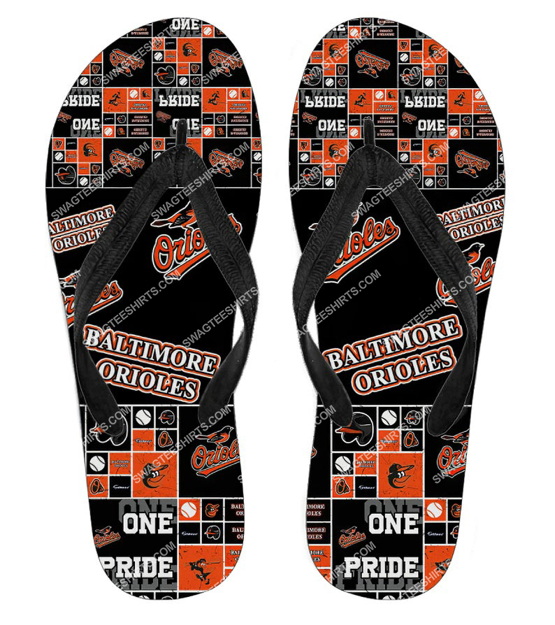[special edition] the baltimore orioles team all over print flip flops – maria