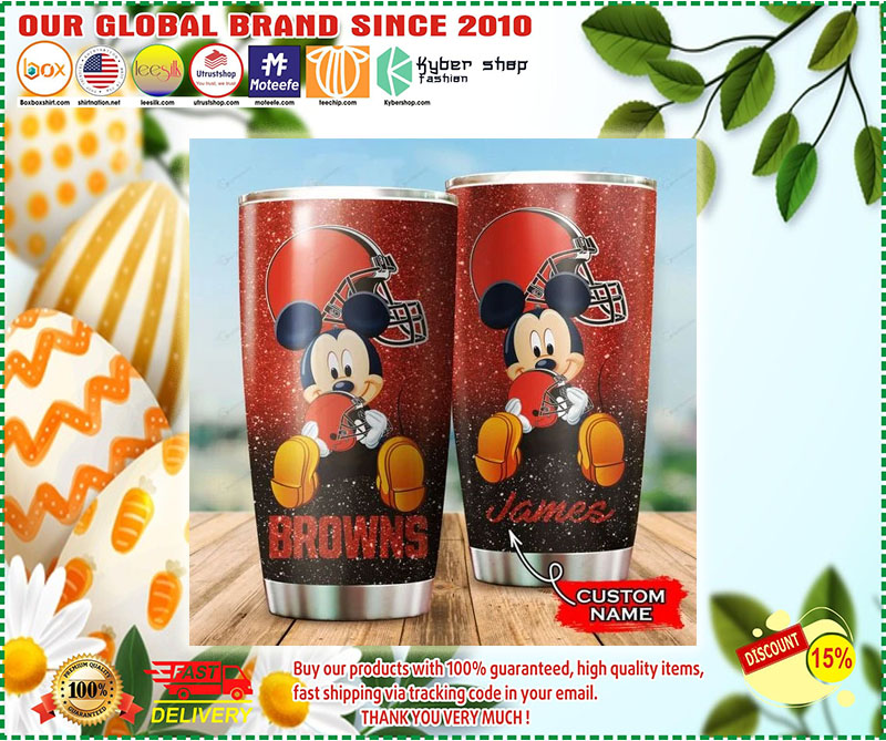 Mickey Mouse Cleveland Browns custom name Tumbler 3