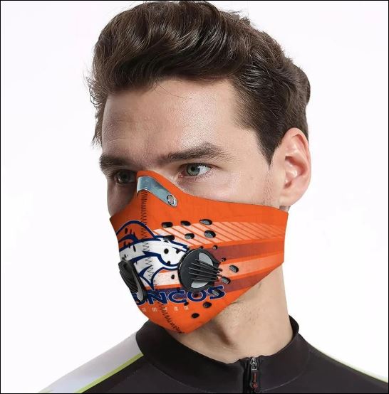 Denver Broncos logo activated carbon Pm 2.5 Fm face mask