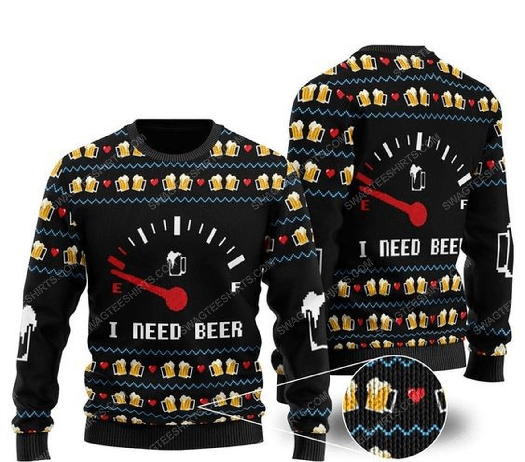 [special edition] I need beer all over print ugly christmas sweater – maria