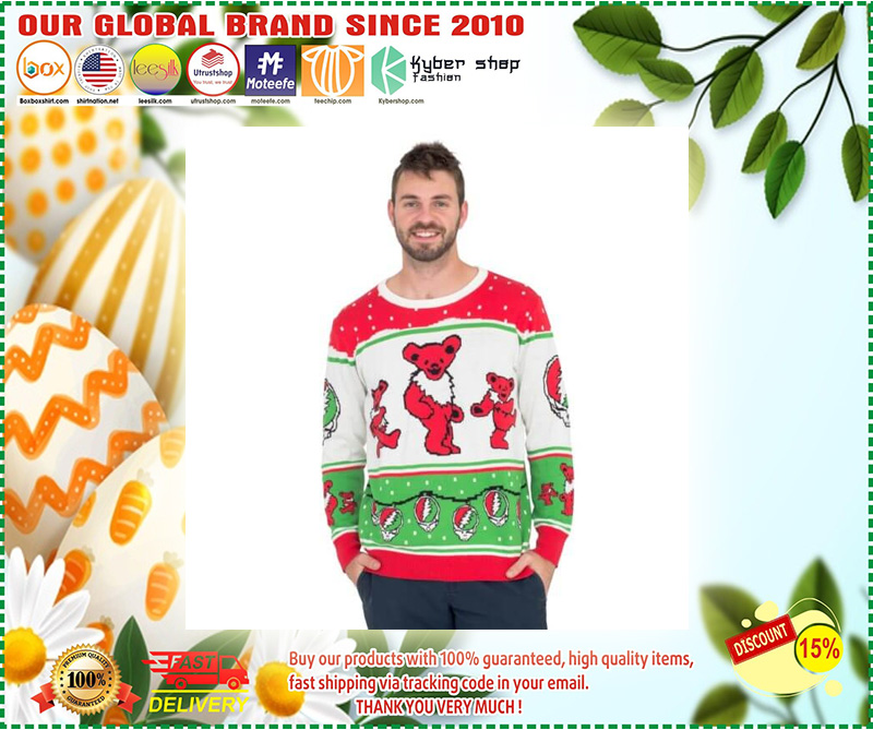 Classic Grateful Dead Dancing Bears Ugly Christmas Sweater 1