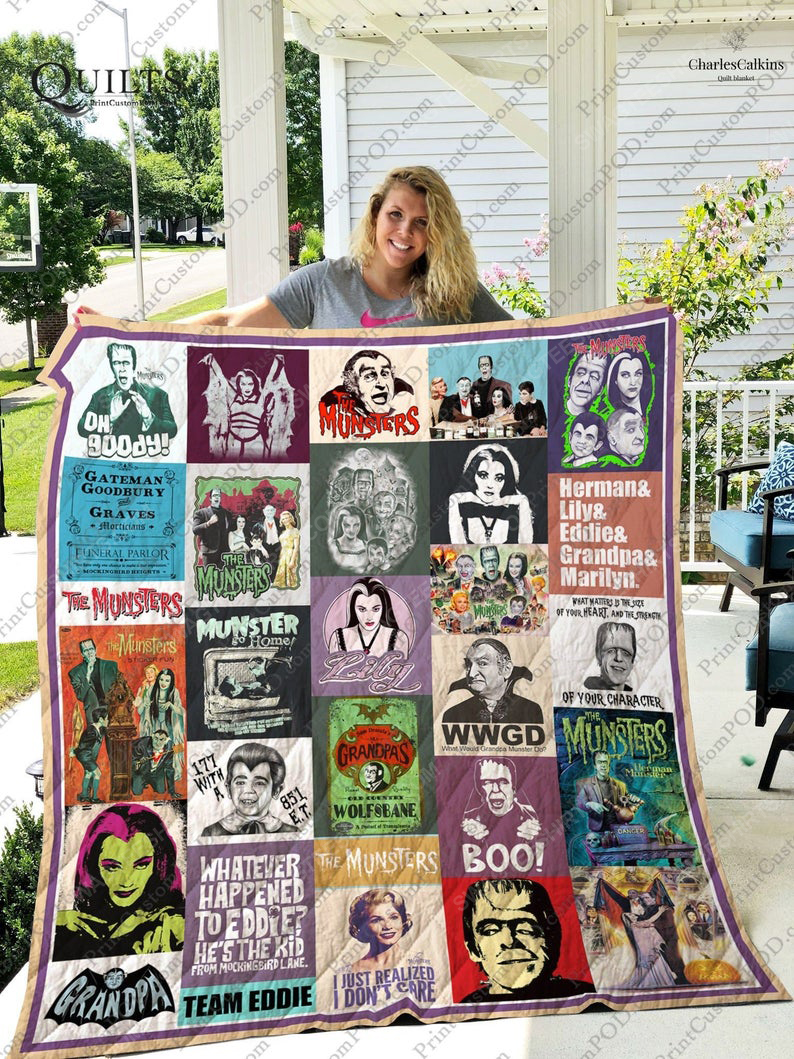 Vintage the munsters tv show all over print quilt 1