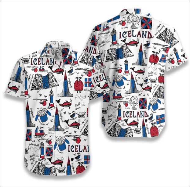 I Love Iceland Doodle hawaiian shirt