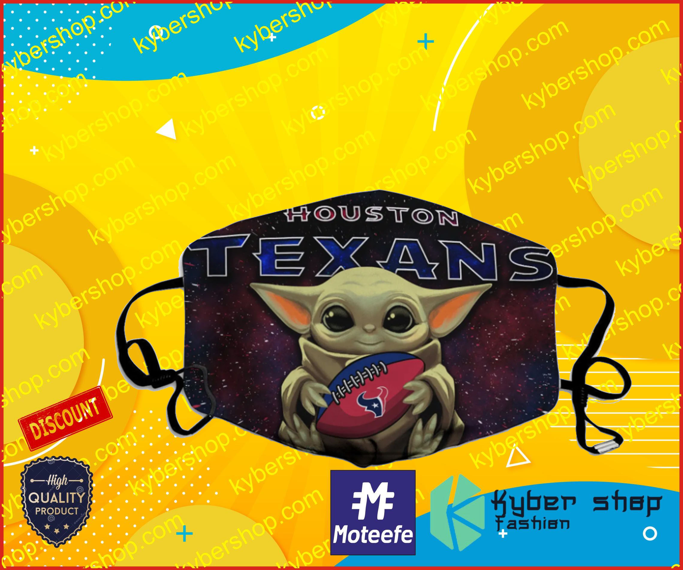 Baby Yoda Hugs Houston Texans NFL Face Mask Covid-19- LIMITED EDTION4