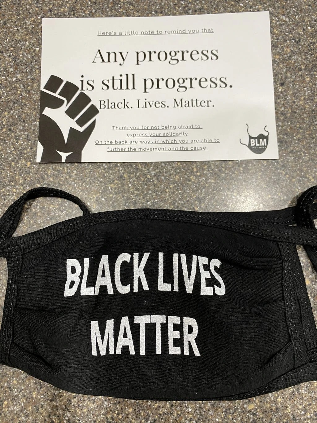 Black lives matter cloth face mask