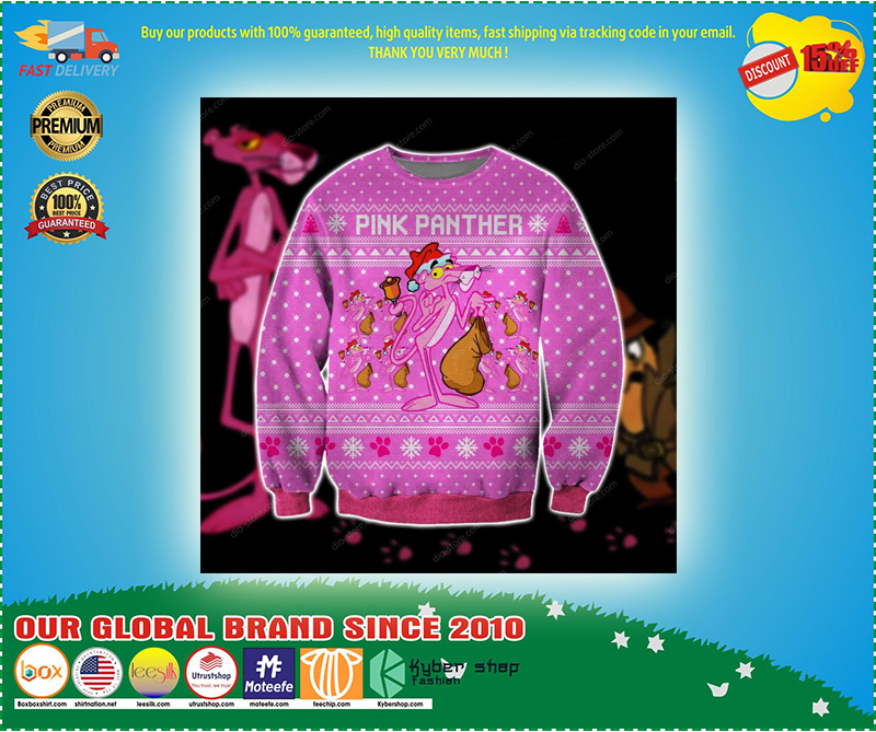 Pink panther ugly christmas sweater 2