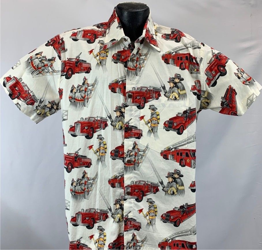 Firefighter short sleeve hawaiian shirt