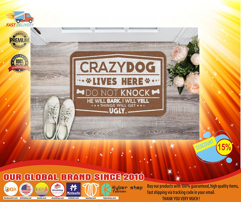 Crazy dogs live here do not knock doormat4