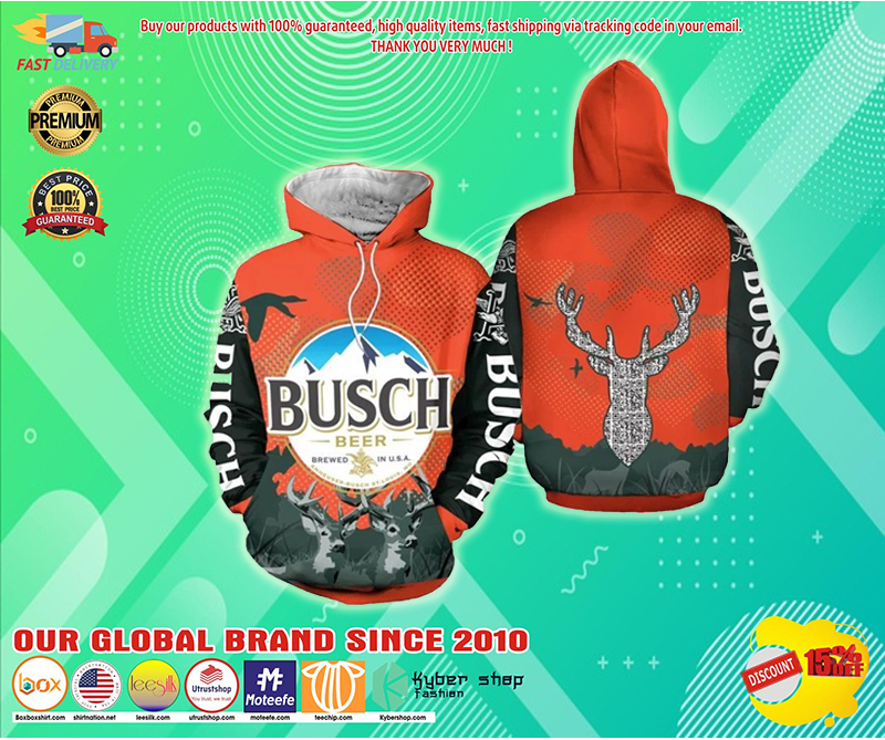 Busch beer deer 3d hoodie 3