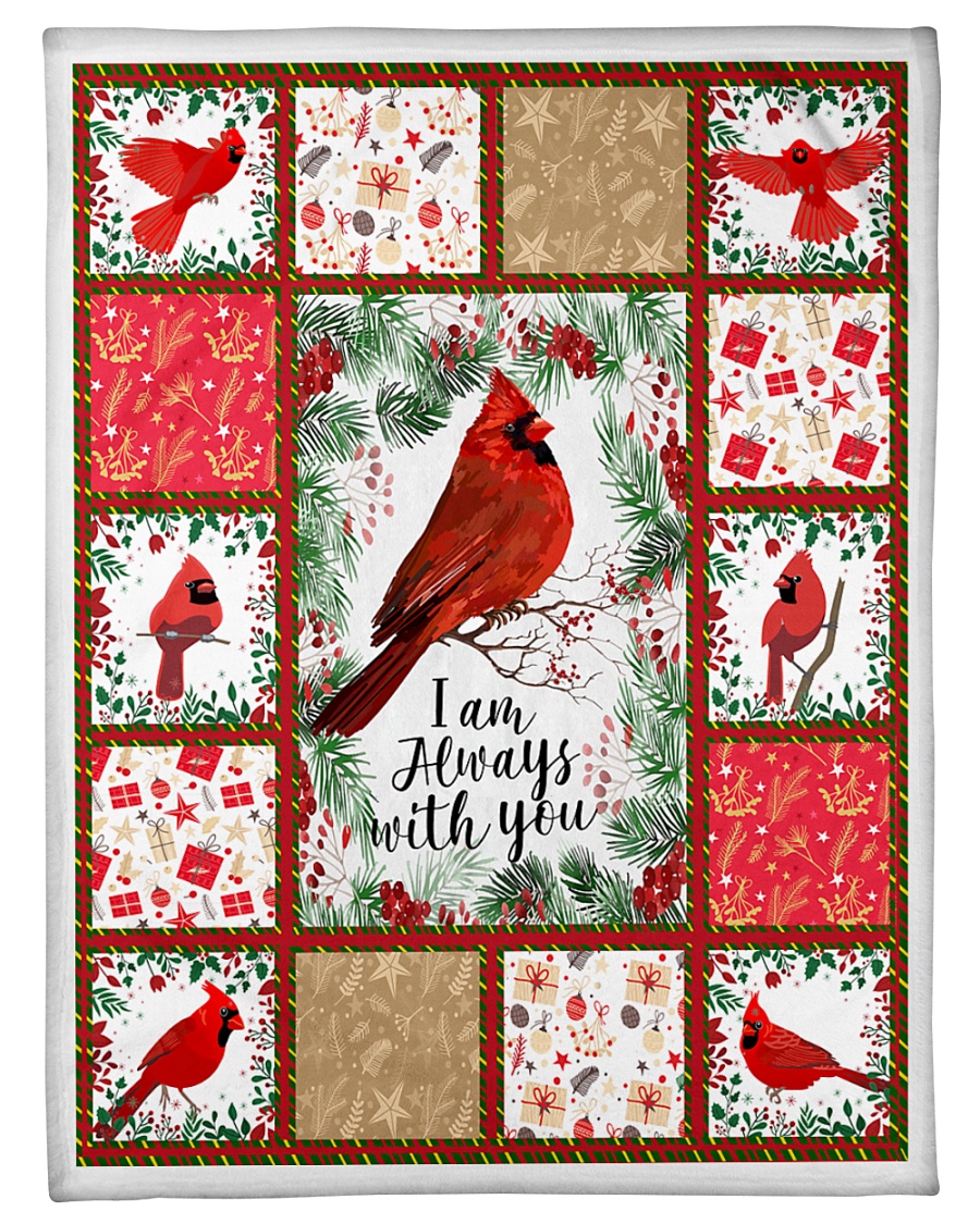 Cardinal Bird i am always with you Christmas blanket - mytea