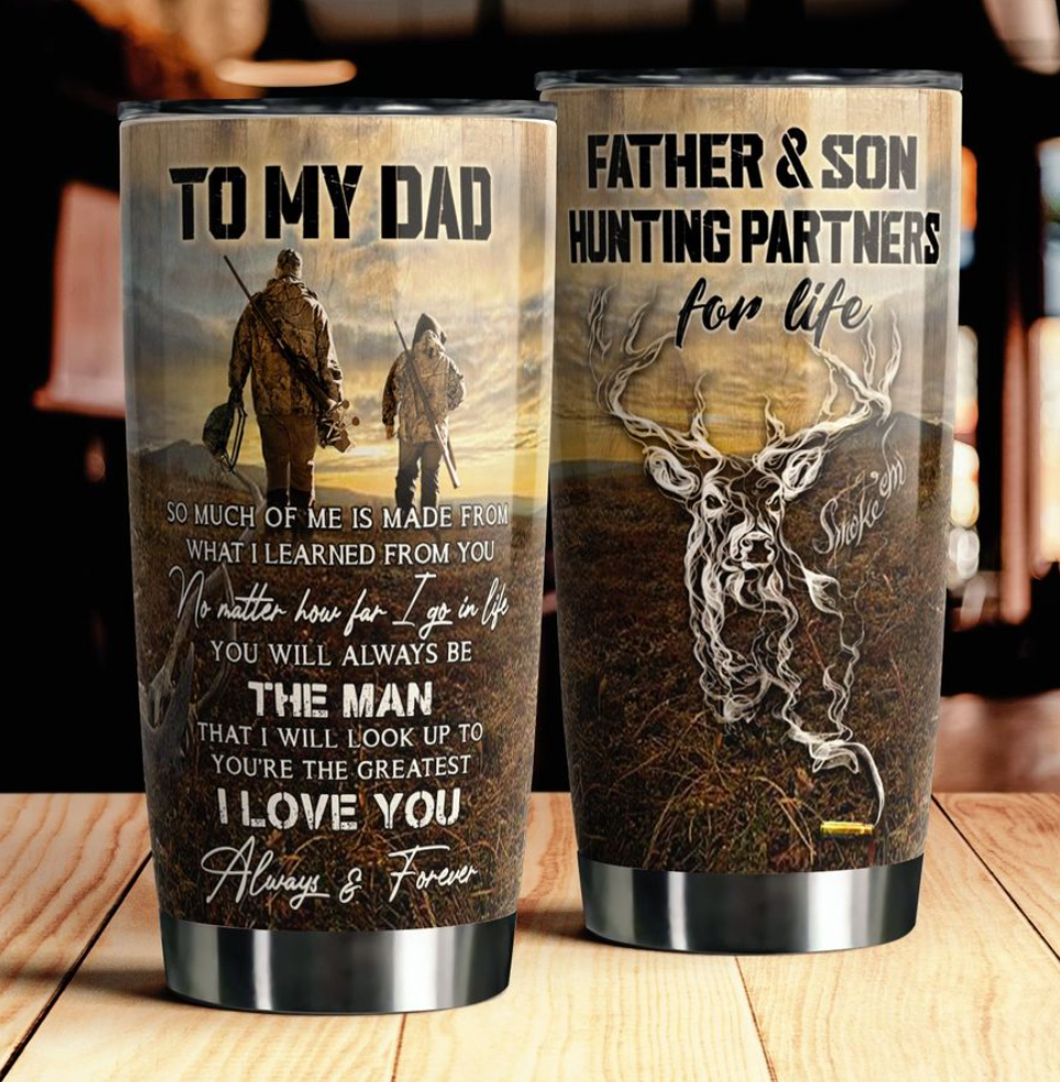 Father and son hunting partners for life tumbler