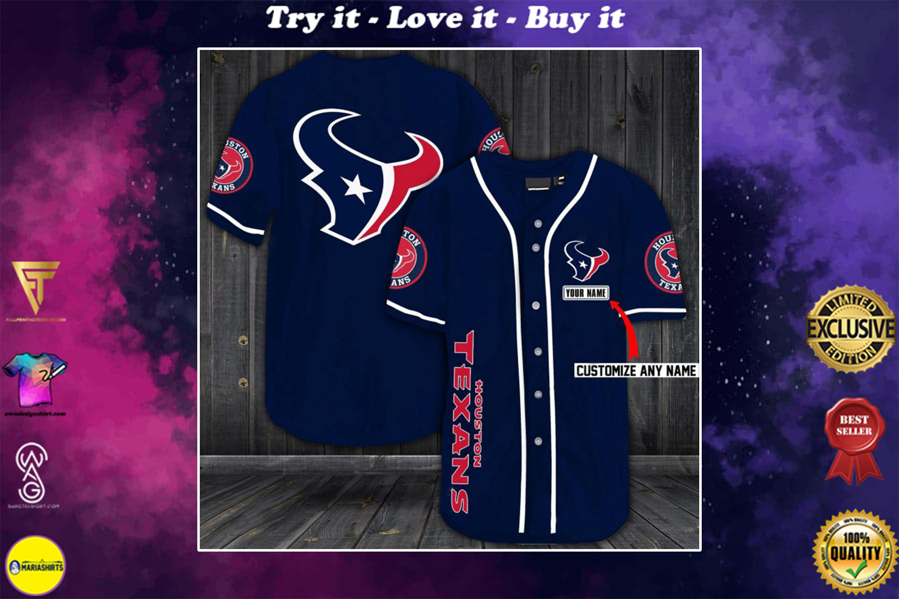 [special edition] customize name jersey houston texans shirt – maria
