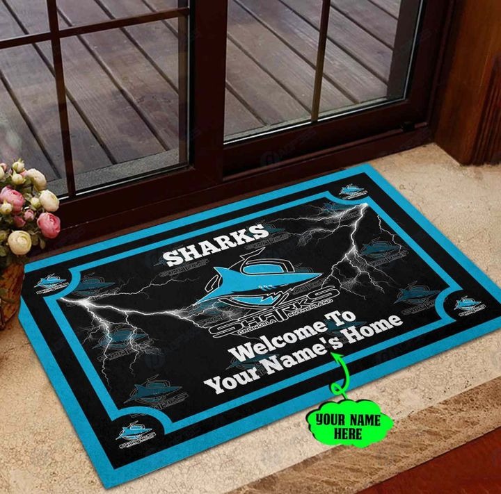 Cronulla Sutherland Sharks Personalized welcome to home Doormat