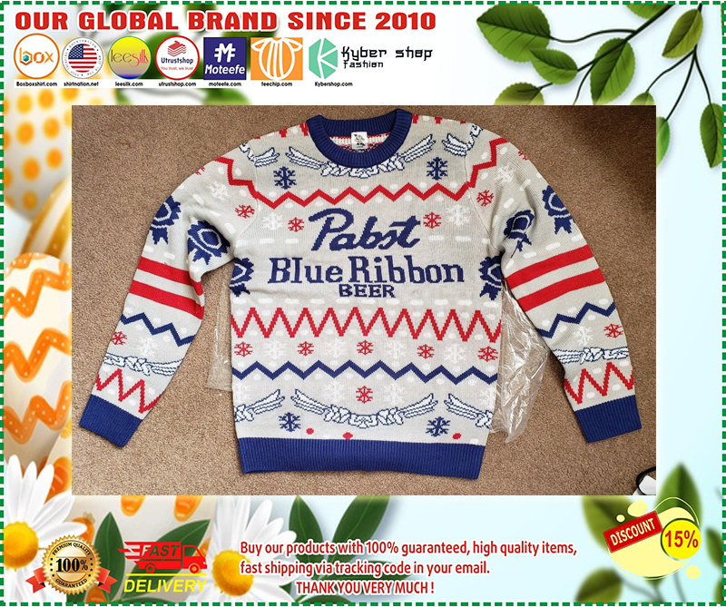 Pabst blue ribbon christmas ugly sweater 3
