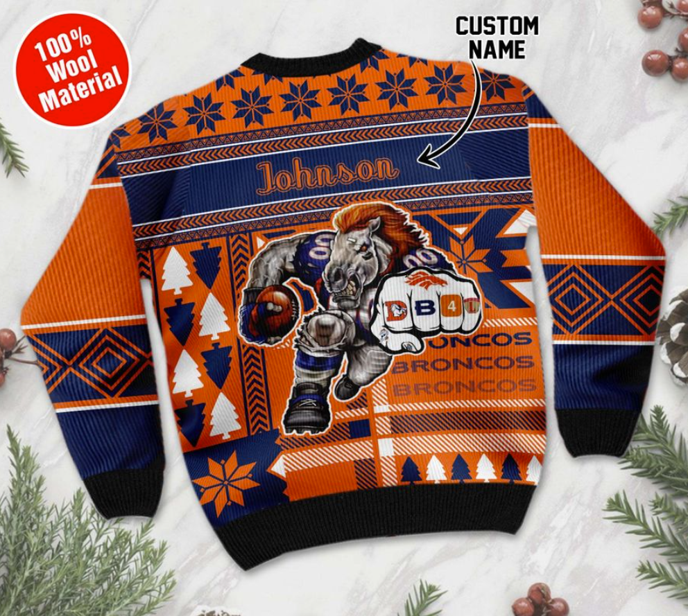 Personalized Denver Broncos ugly sweater 2