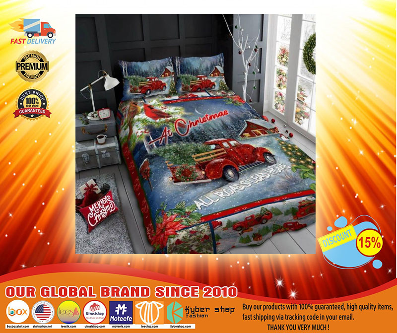 At christimas all roads lead home quilt BEDDING SET3
