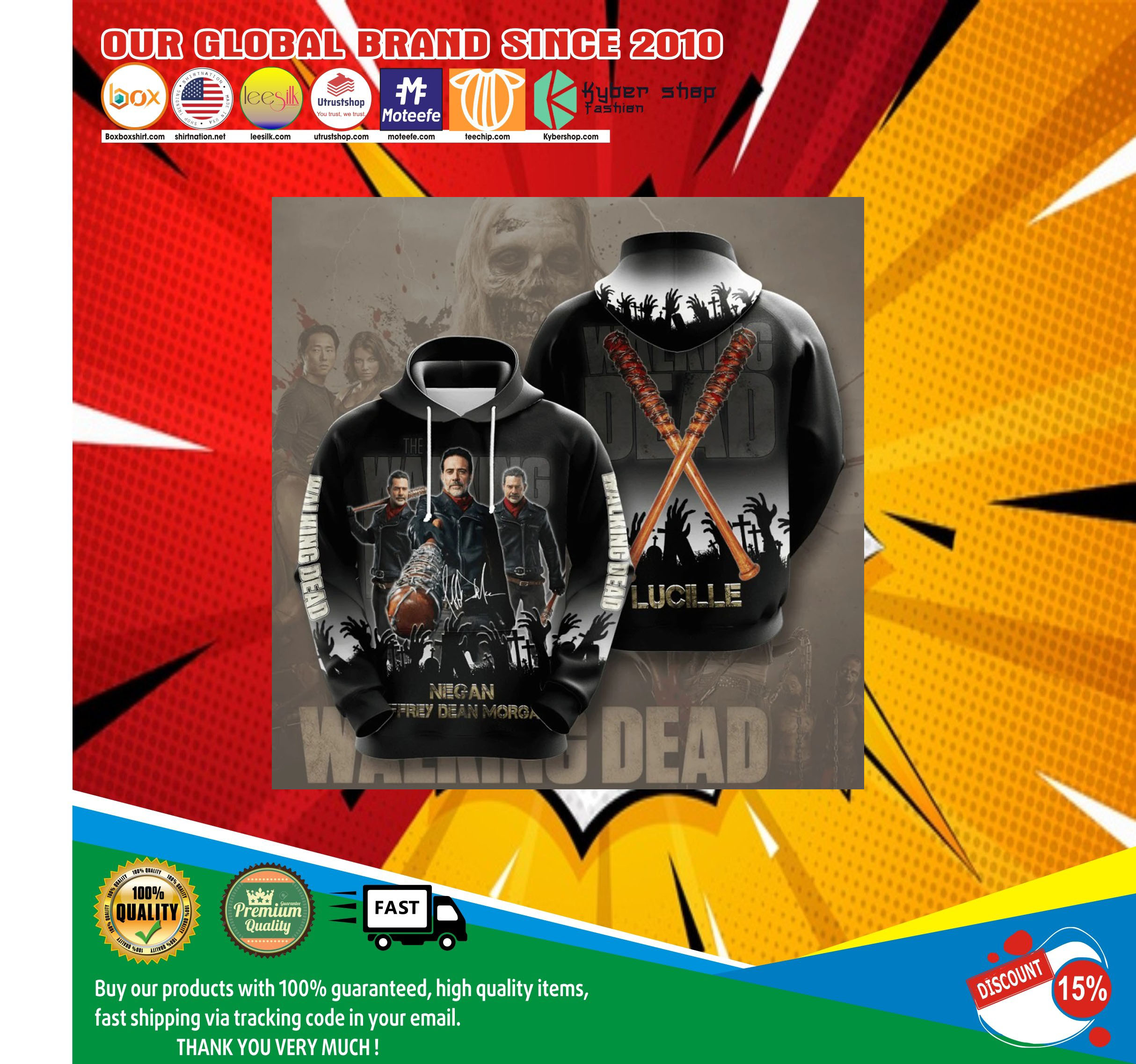 The walking dead negan 3d over print hoodie1