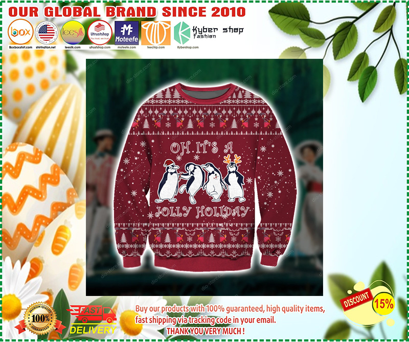Penguin Jolly holiday 3d print ugly sweater 1