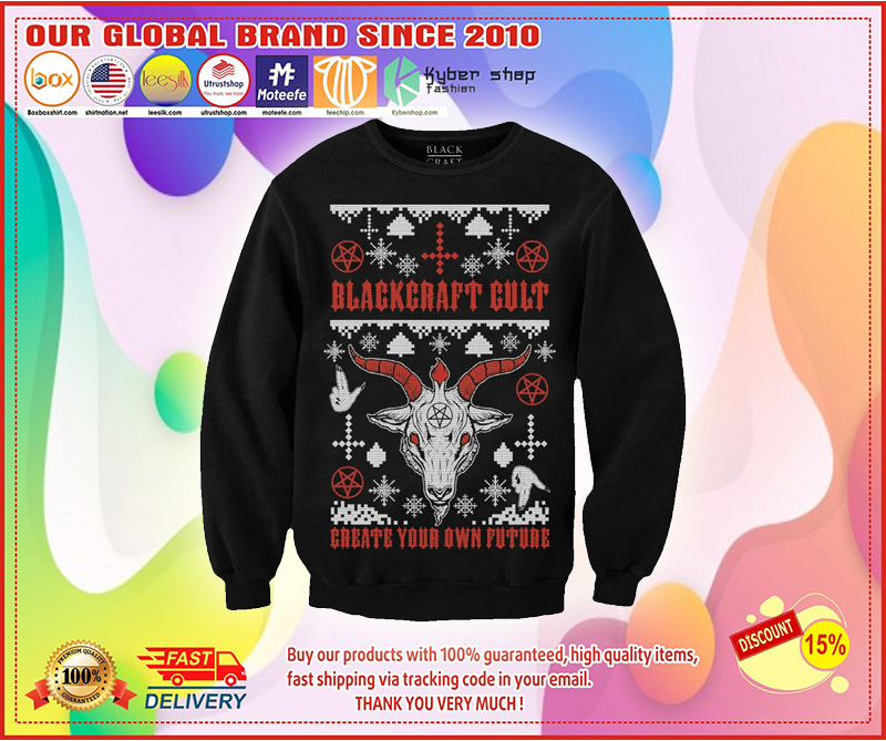 Santa Baphomet Blackcraft cult create your own future ugly christmas sweater 3