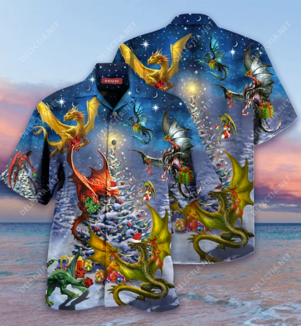 Christmas dragons hawaiian shirt – dnstyles