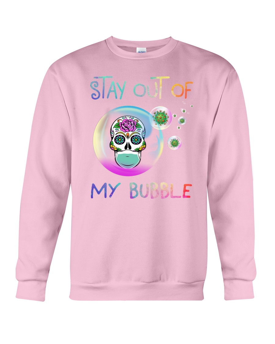 Floral skull stay out of my bubble hoodie