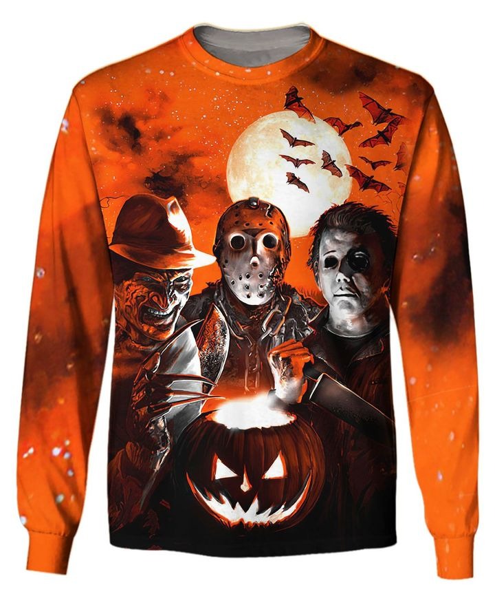 Michael Myers Freddy Krueger Jason Voorhees Horror Night 3d sweatshirt