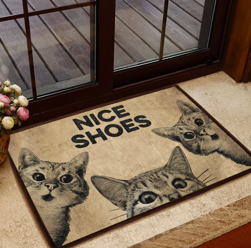 Cats nice shoes doormat