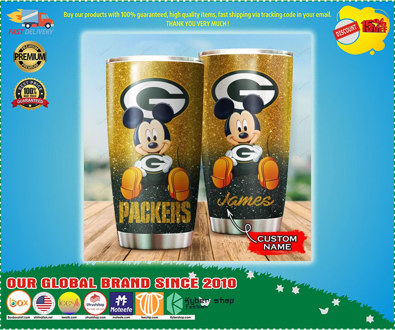 Mickey Mouse Green Bay Packers custom name Tumbler 2