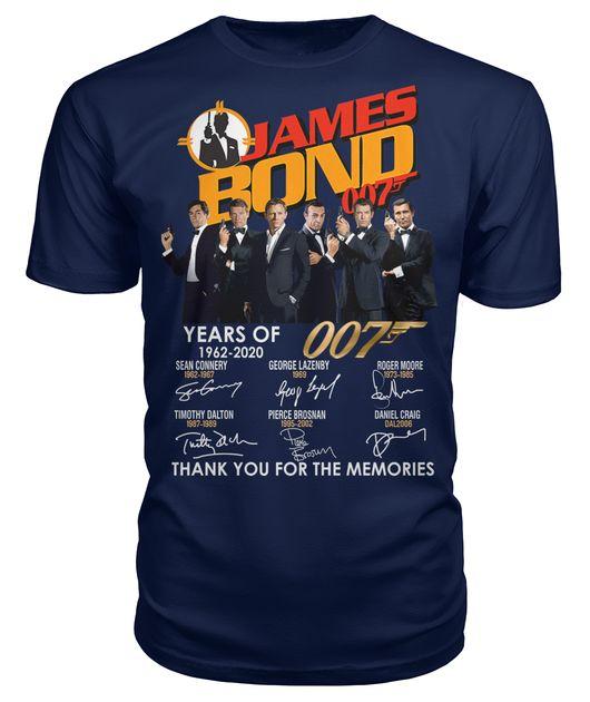 James Bond 007 Years Of 1962 2020 Thank You For The Memories shirt