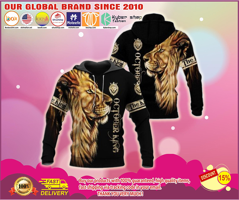 October king lion 3d hoodie 2