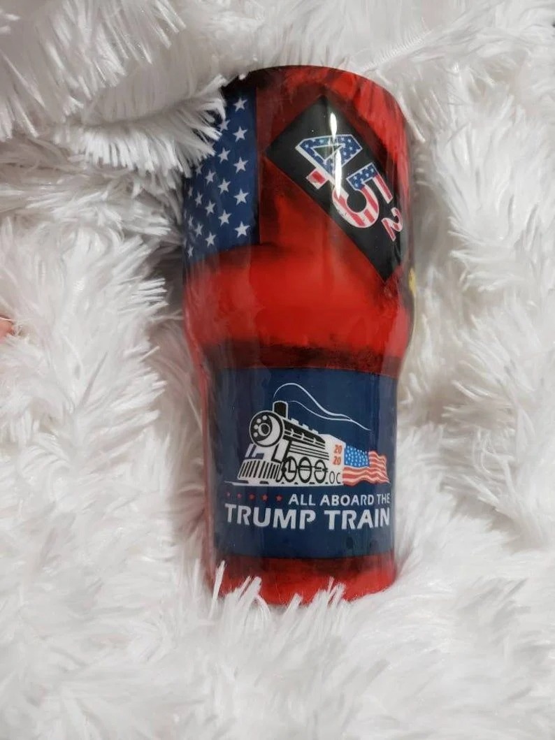 Trump 2020 keep america greatest all board the Trump train tumbler 2
