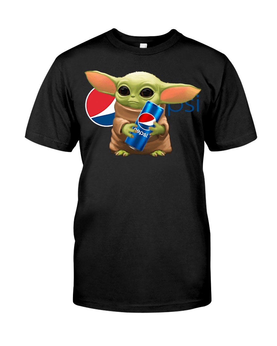 Baby Yoda hug Pepsi shirt