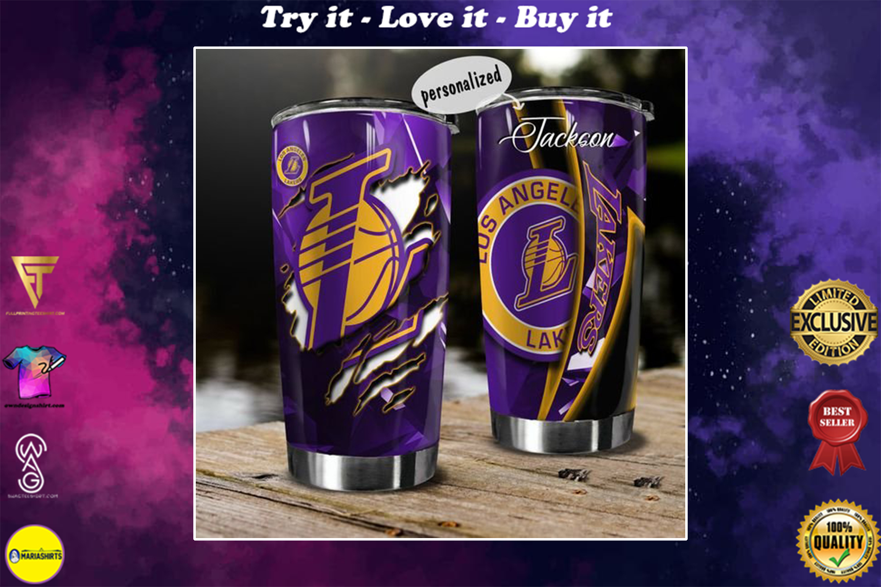 [special edition] custom name national basketball association los angeles lakers tumbler – maria