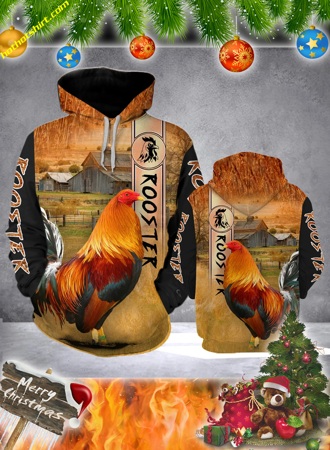 Premium Rooster 3D All Over Printed Hoodie and Shirt