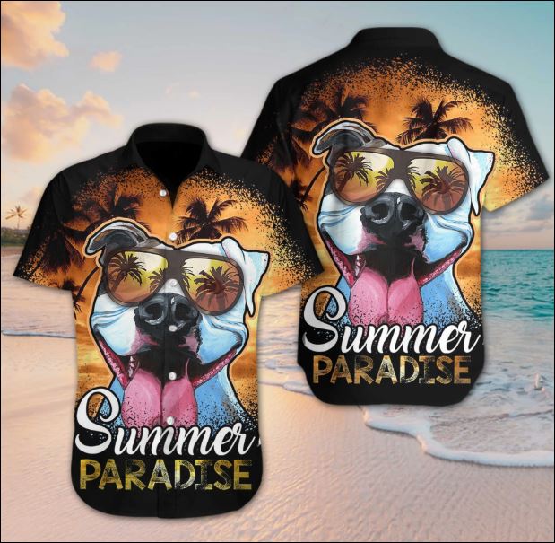 Pitbull summer paradise hawaiian shirt
