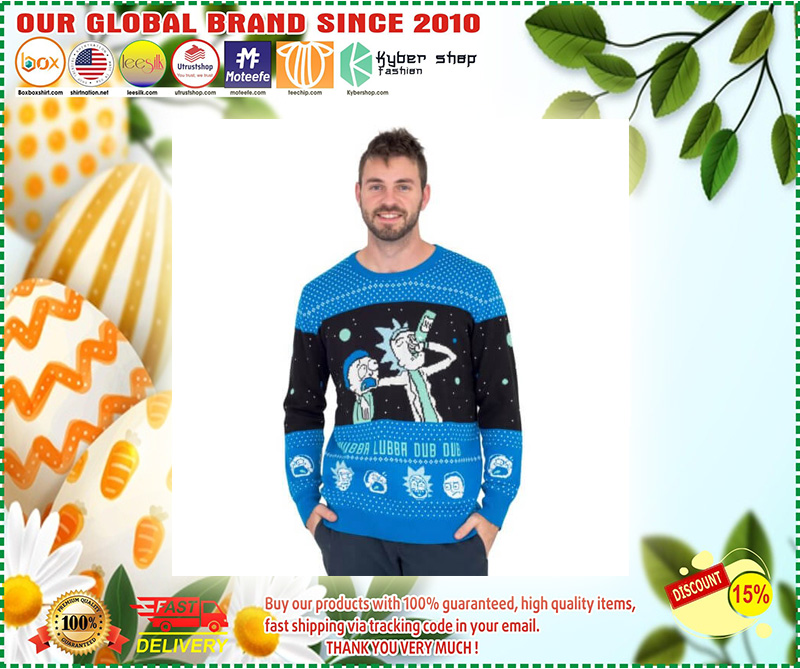 Wubba Lubba Dub Dub Rick and Morty Ugly Christmas Sweater 1