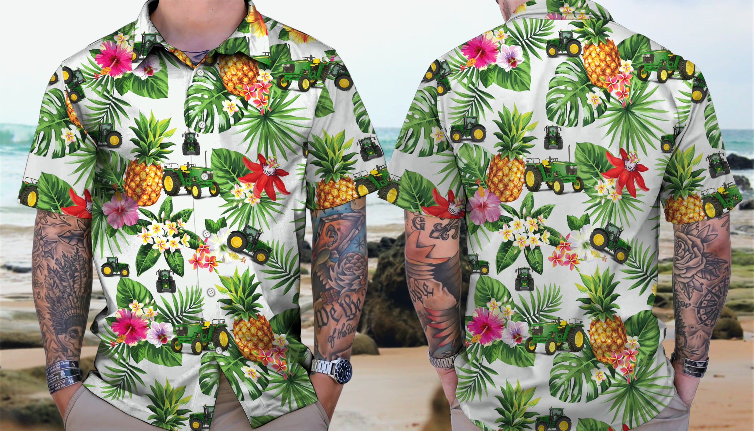 Tractor pineapple hawaiian shirt