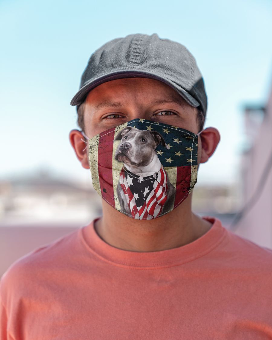 Pit bull american flag face mask 1