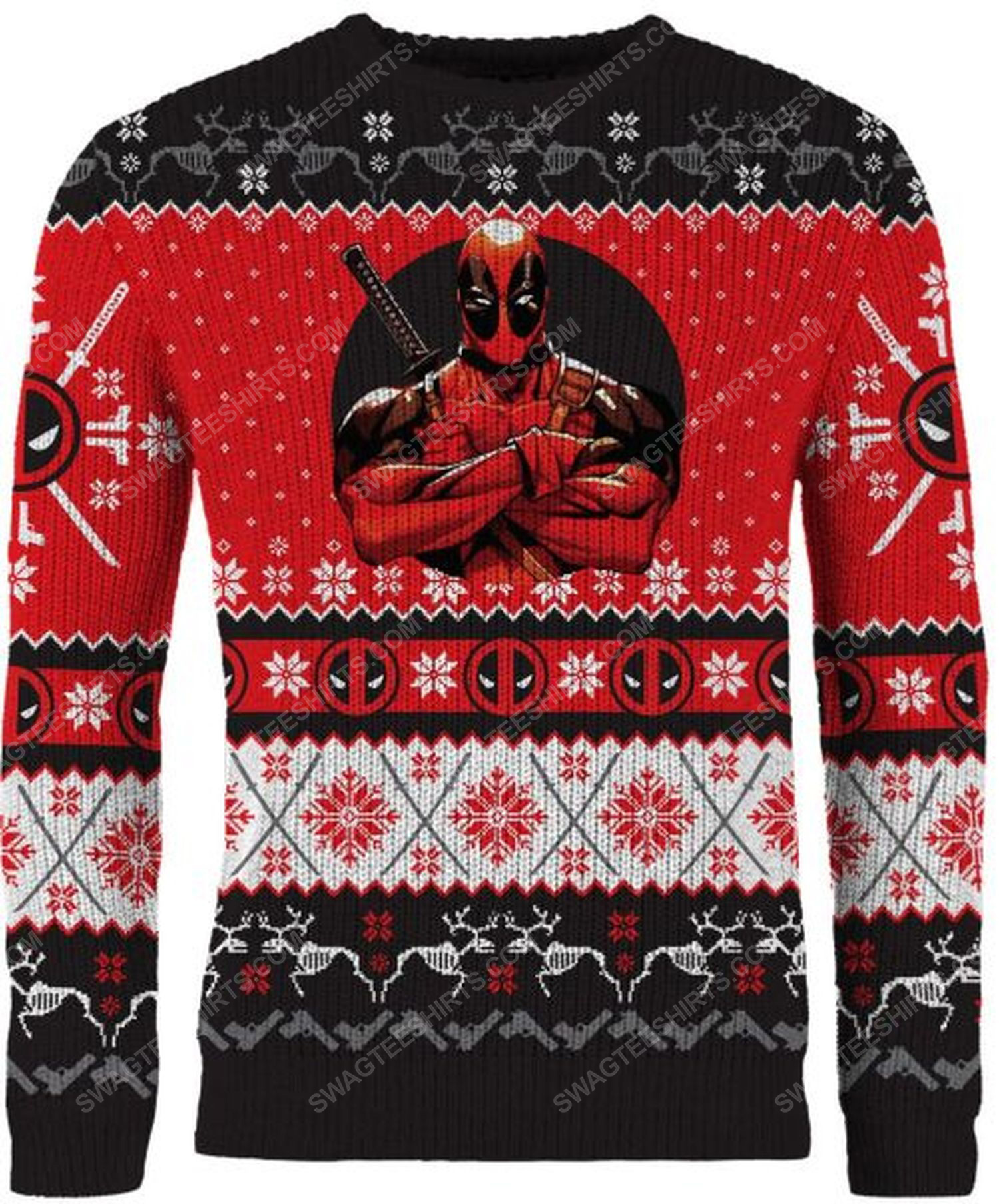 [special edition] Christmas holiday deadpool full print ugly christmas sweater – maria