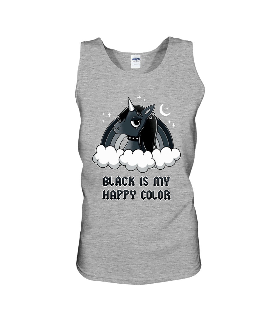 Black unicorn black is my happy color tank top
