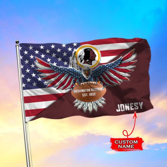 1-Washington Redskins American Football Custom Name Flag (1)
