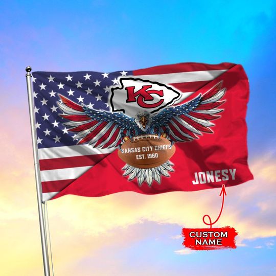 Kansas City Chiefs American Football Custom Name Flag – LIMITED EDITION