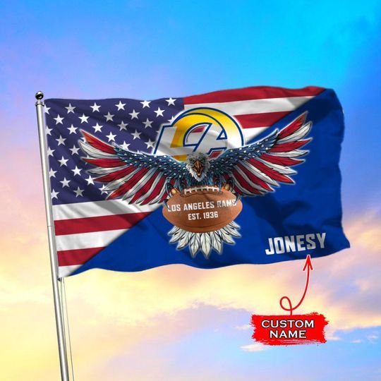 Los Angeles Rams American Football Custom Name Flag – LIMITED EDITION