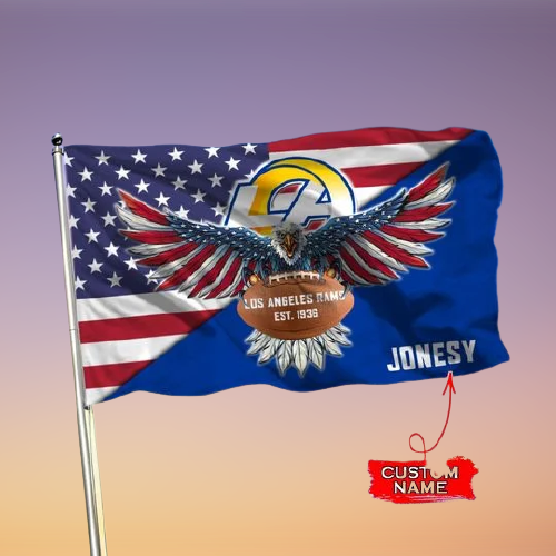 11-Los Angeles Rams American Football Custom Name Flag (1)