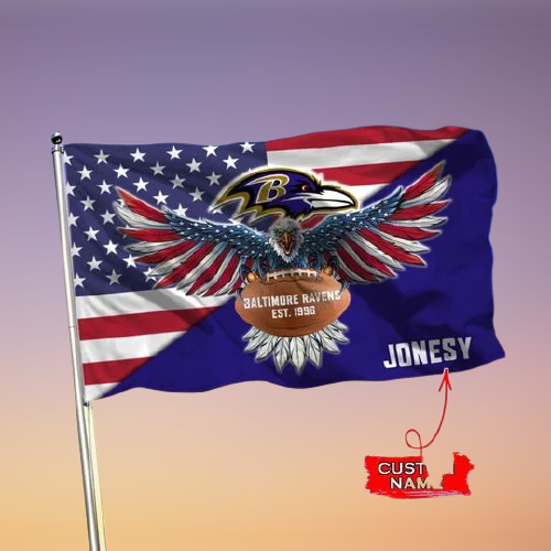 13-Baltimore Ravens American Football Custom Name Flag (1)
