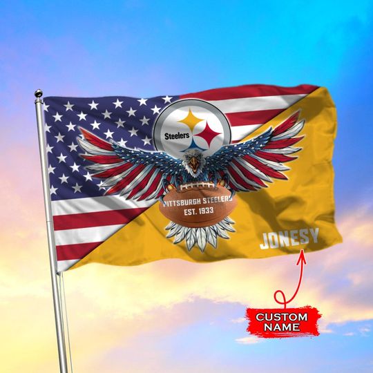Pittsburgh Steelers American Football Custom Name Flag – LIMITED EDITION